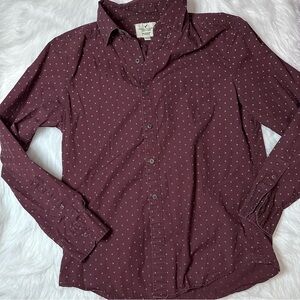 Men’s American Eagle Burgundy Long Sleeve Button Down